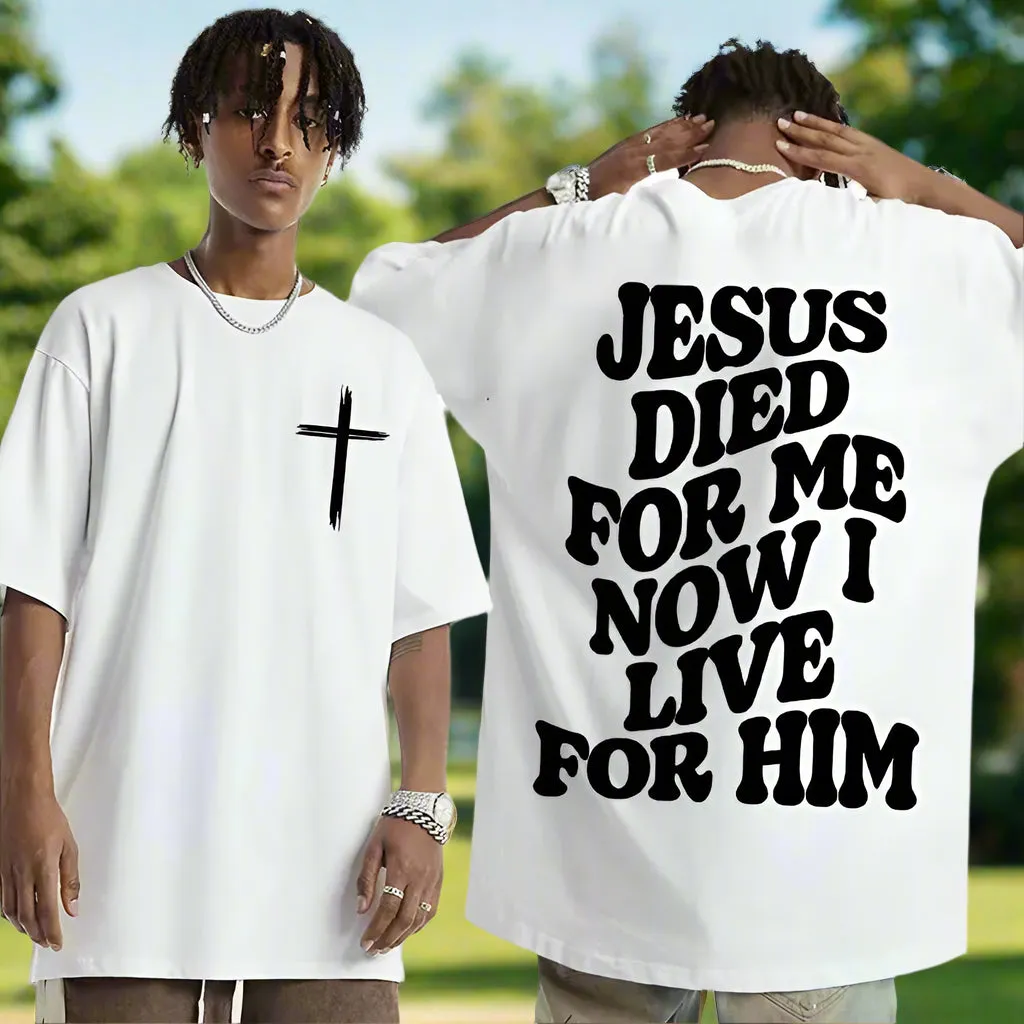 Men's Oversized Christian T-Shirt – Inspirational Faith-Based Print | Casual O-Neck Cotton Tee | Breathable & Lightweight