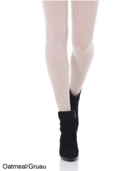 Merino Wool Ribbed Tights - S (Graphite, Black, Oatmeal   Sangria)