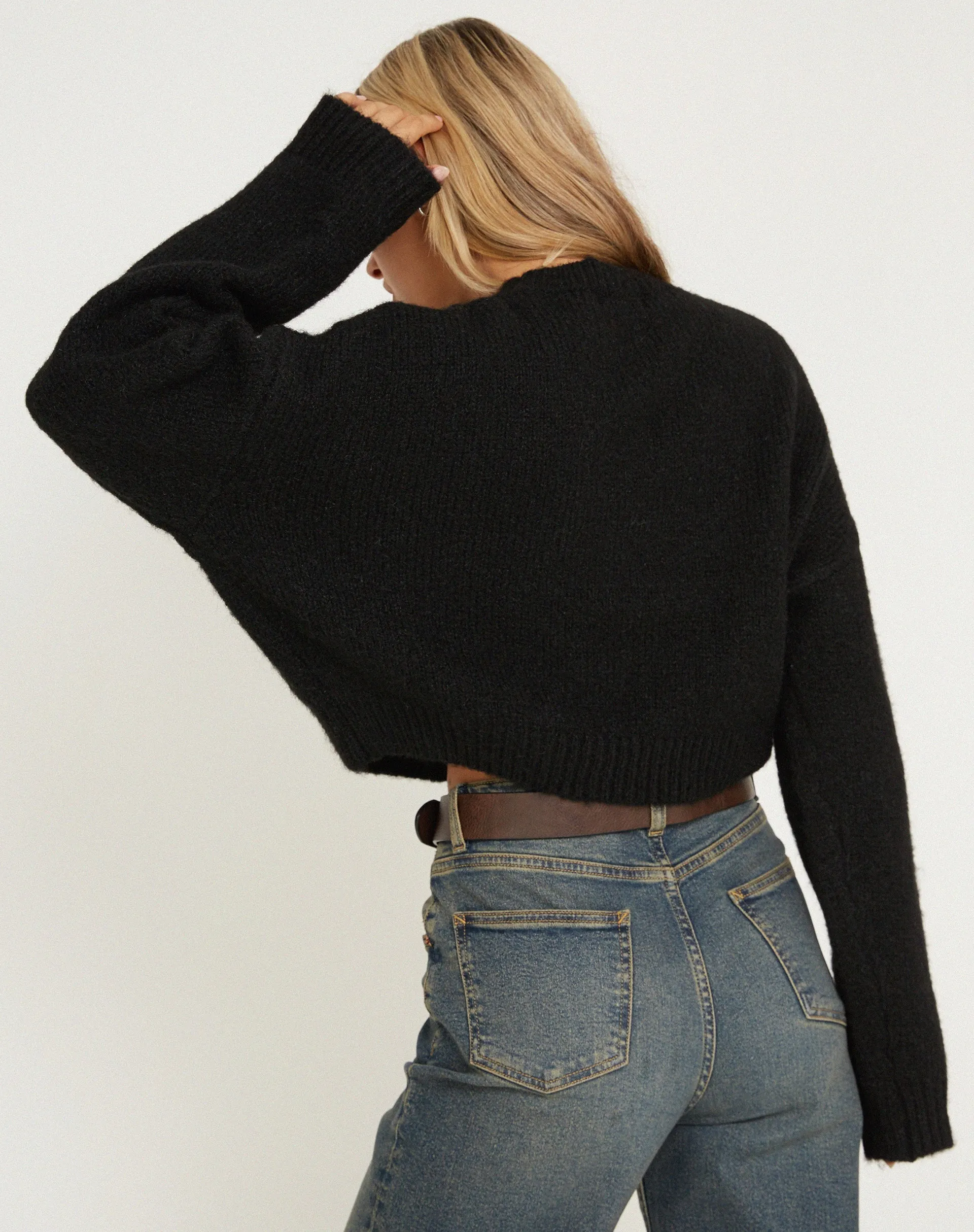 Munella Knitted Jumper in Black