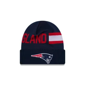 New England Patriots NFL New Era Men's Navy 2024 Sideline Tech Knit Hat