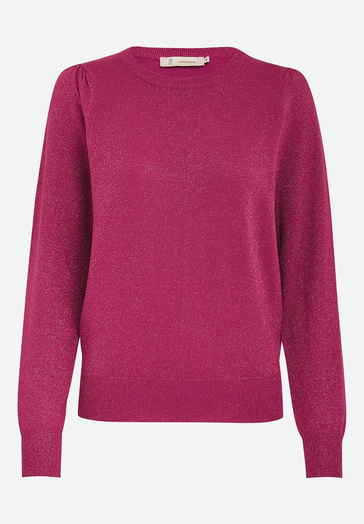 PCRemi Puff Pullover - Fuhsia Red Metallic