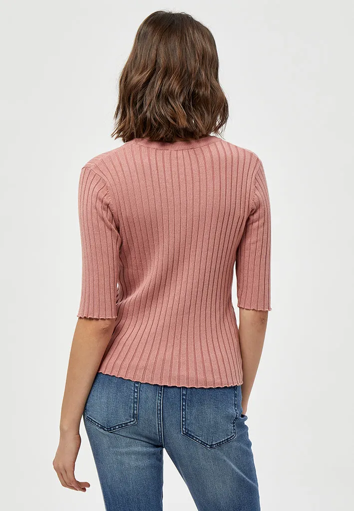 PCTana Rib Pullover - Ash Rose