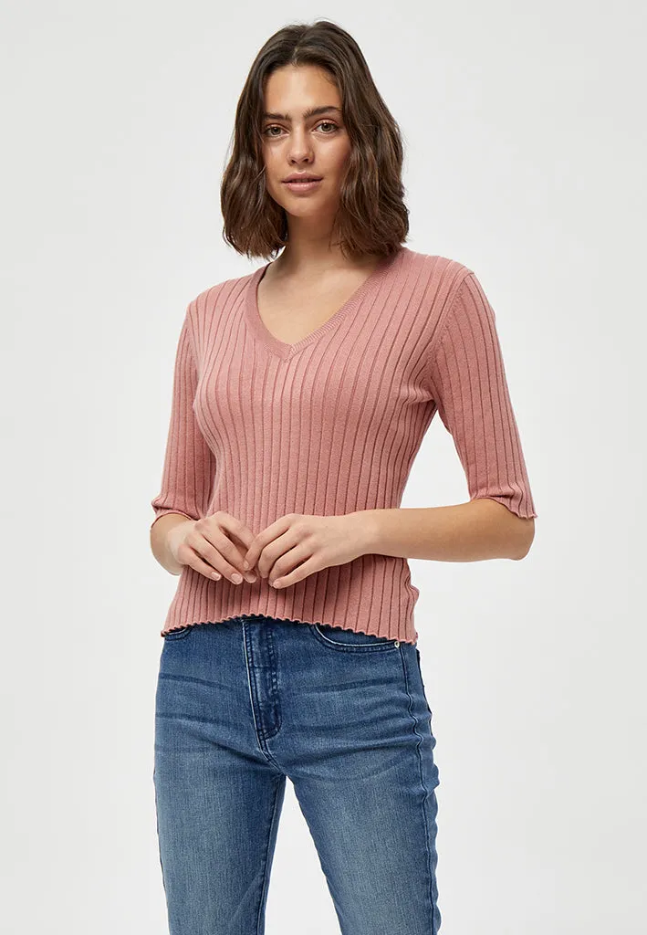 PCTana Rib Pullover - Ash Rose