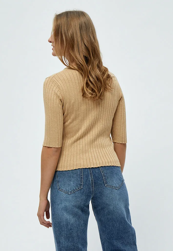 PCTana Rib Pullover - Warm Sand Melange