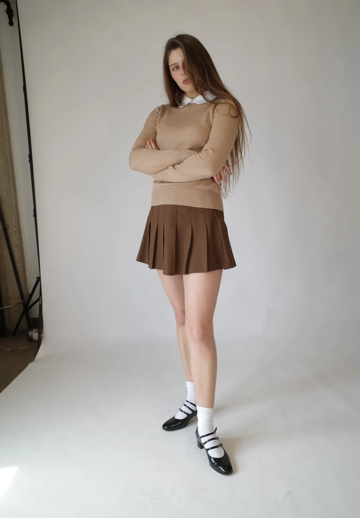 Peter Pan Collar Pullover ( Camel)