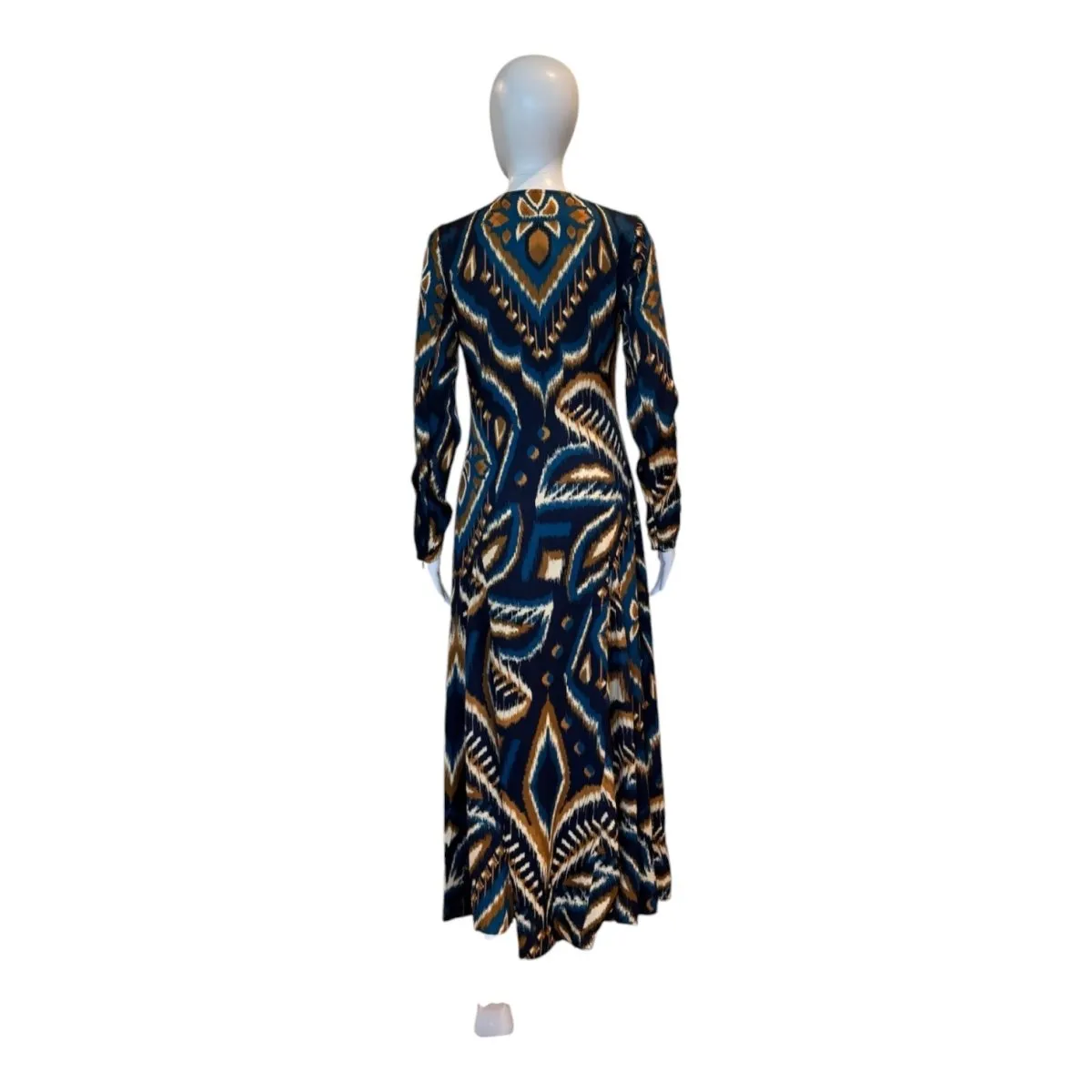 Pineapple Ikat Blue Maxi Dress