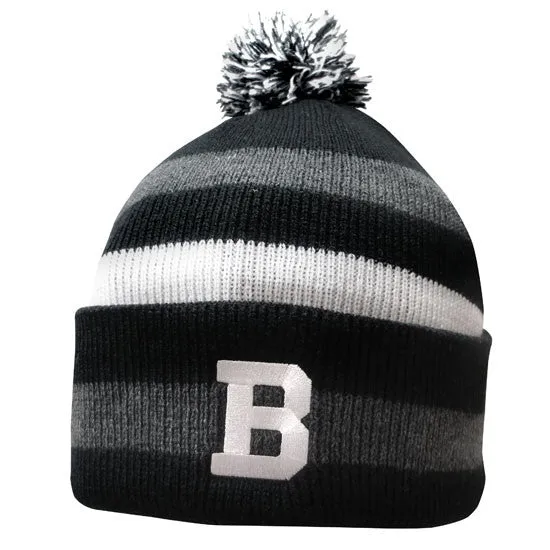 Primetime Striped Knit Cuff Hat from Logofit