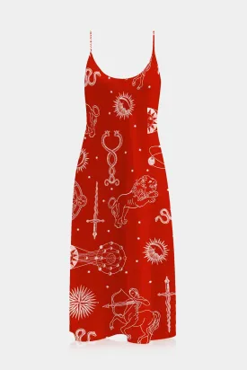 Printed Red Cami Outfit