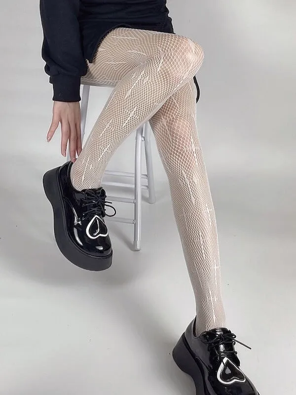 Punk cross fishnet tights