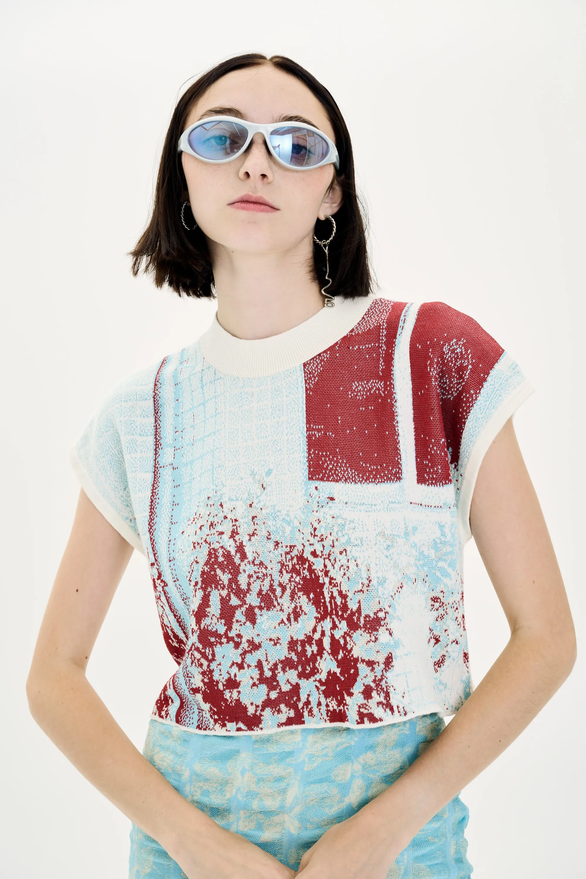 RABENDA TREE PRINT BOXY CROPPED TOP