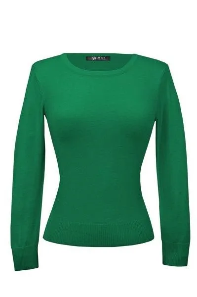 Retro Crew Neck Sweater - Green