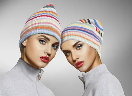 RICHARD GRAND~ Cashmere striped cap/hat