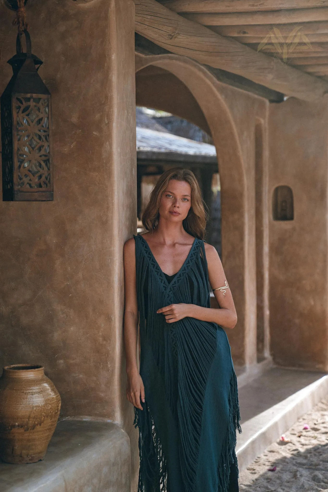 See Through Dress • Navy Blue Long Maxi Dress • Tribal Raw Cotton Cover-up