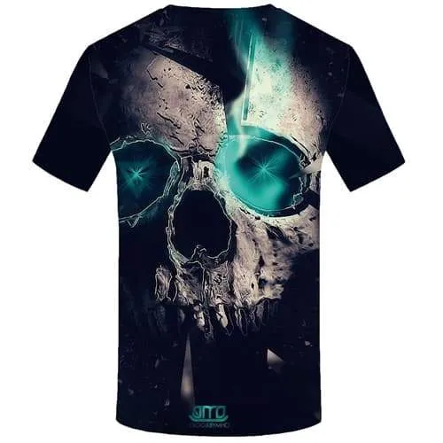 Skull T-shirt Men Skeleton Tshirt Anime Aurora T-shirts 3d Black Tshirts Casual Geometric Tshirt Printed Short Sleeve T shirts