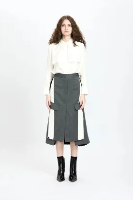 Sophisticated Grey Pleated Skirt