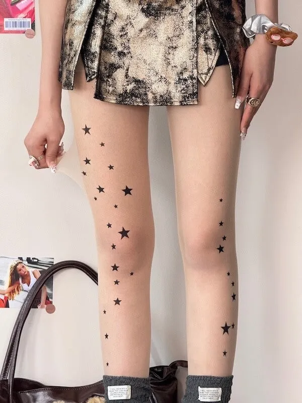 Stars tattoo tights