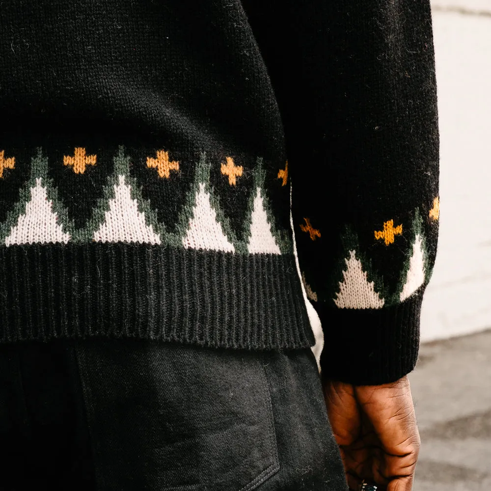 Stevenson Overall Co. Geometric Alpine Sweater Black