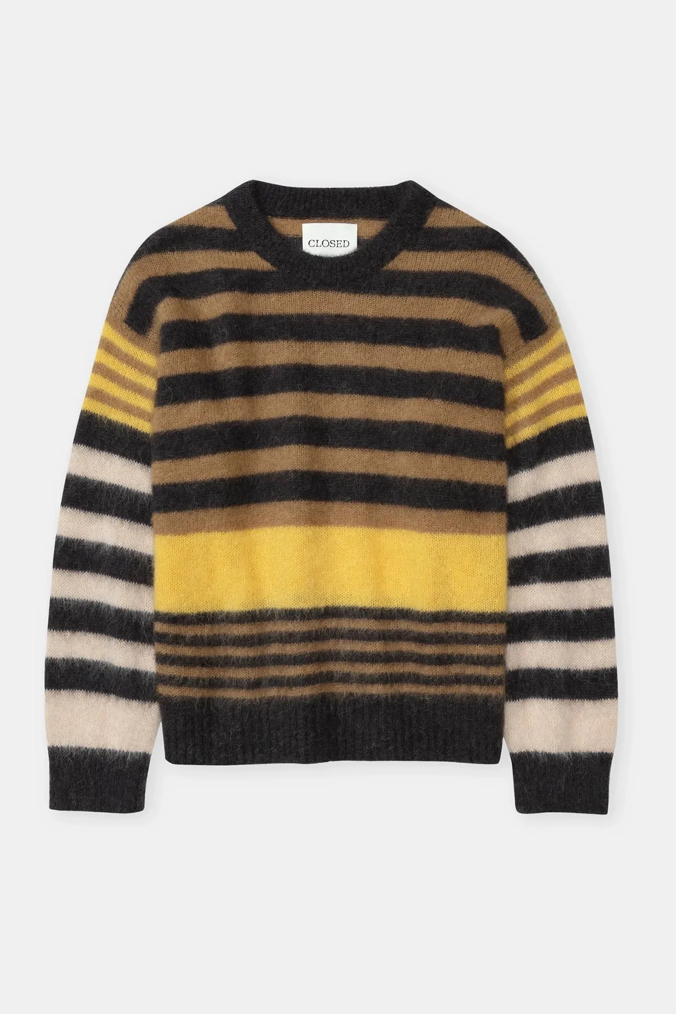 Striped Crewneck Mohair Mix Jumper Multi Color