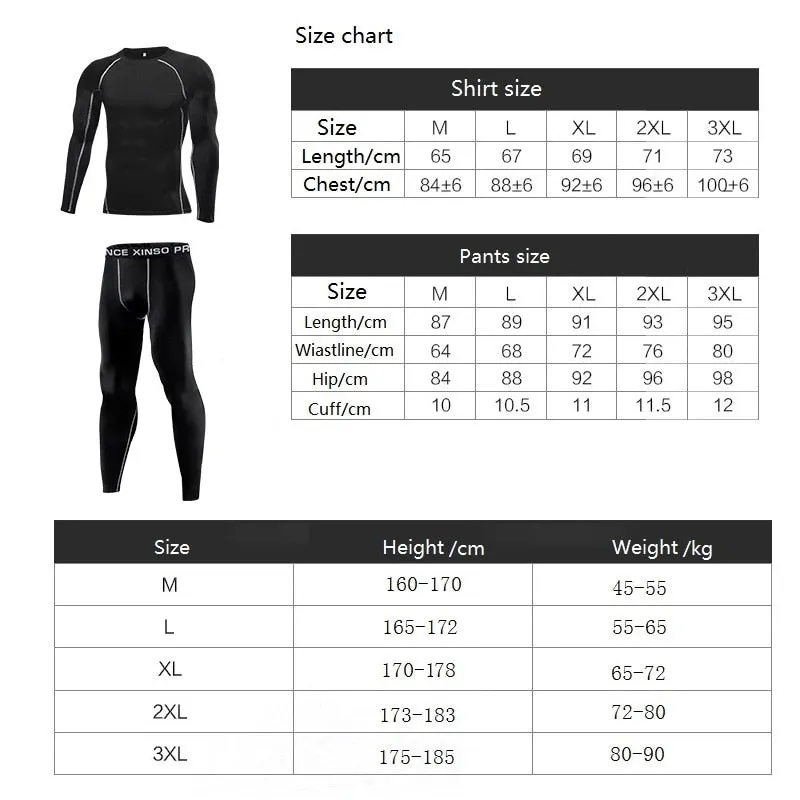 Thermal underwear men compression long johns keep warm winter inner wear clothes for tracksuit