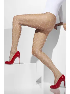 Tights Diamond Net, White