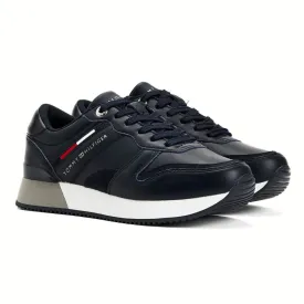 Tommy Hilfiger Leather Signature Cleat Trainers - NVY