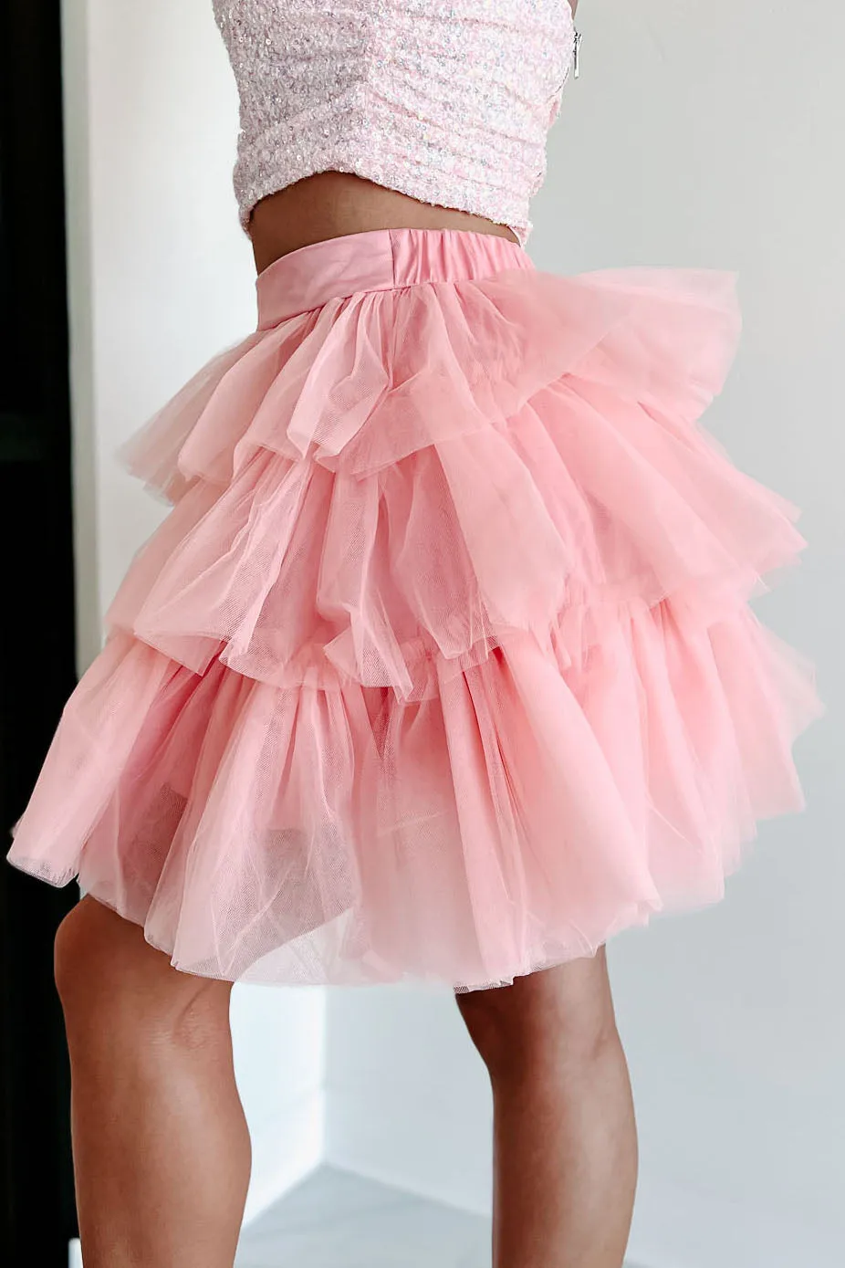 Twirl Your World Layered Tulle Mini Skirt (Pink)