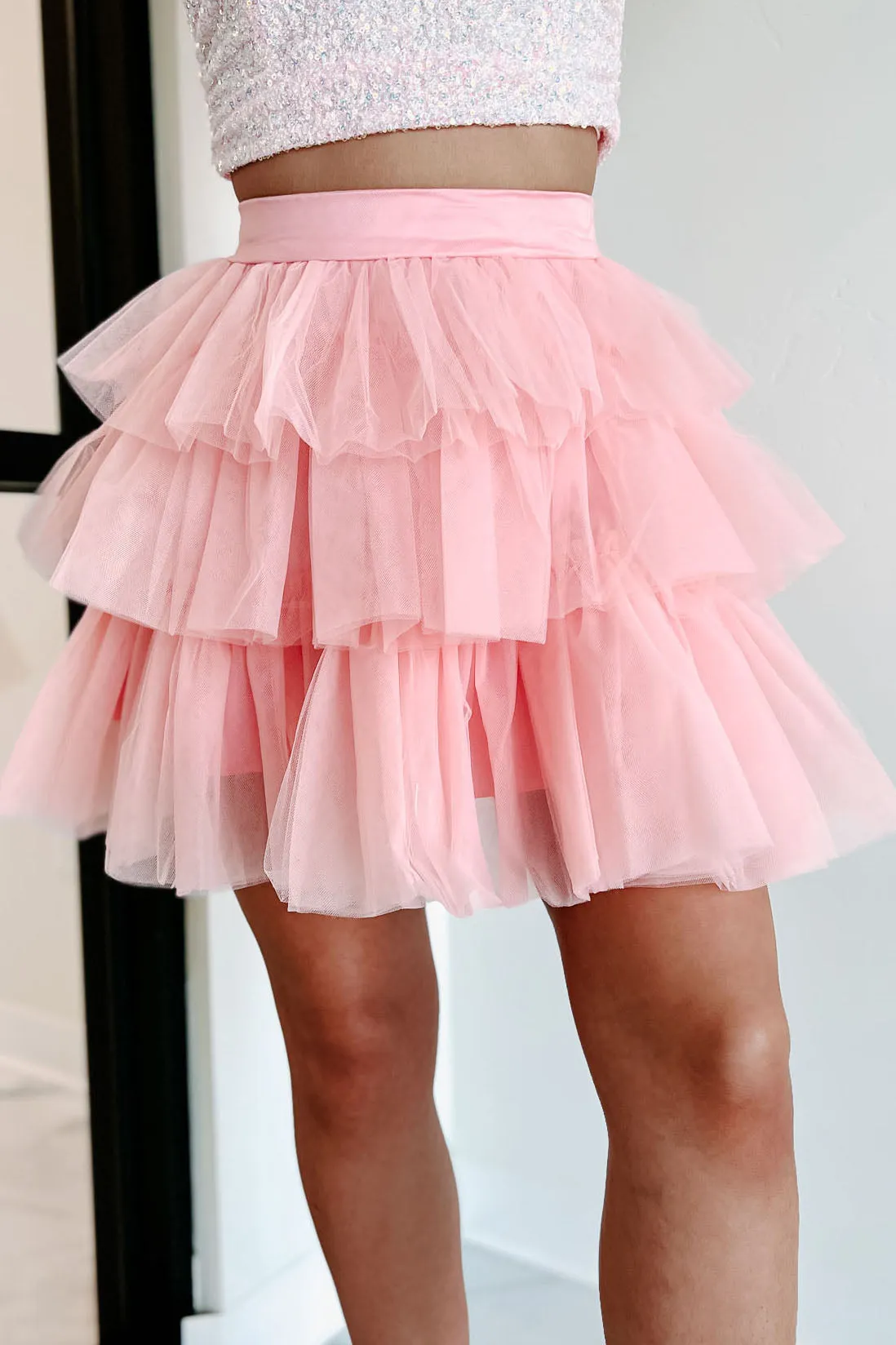 Twirl Your World Layered Tulle Mini Skirt (Pink)