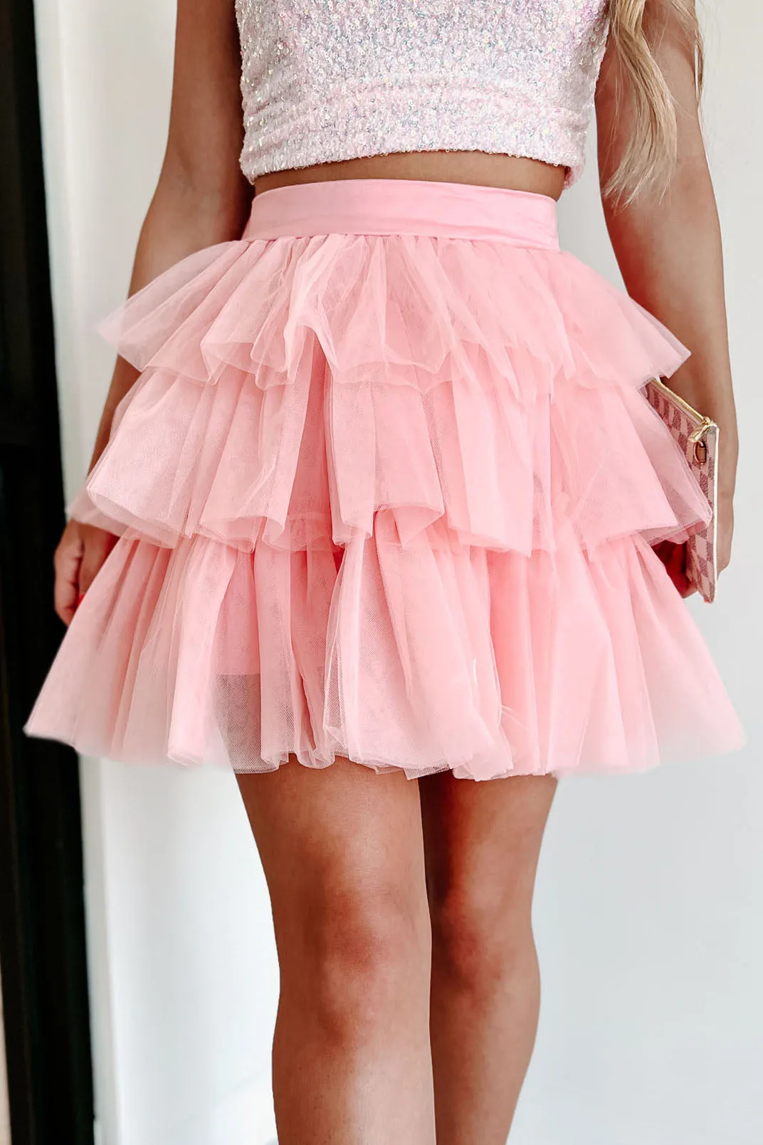 Twirl Your World Layered Tulle Mini Skirt (Pink)