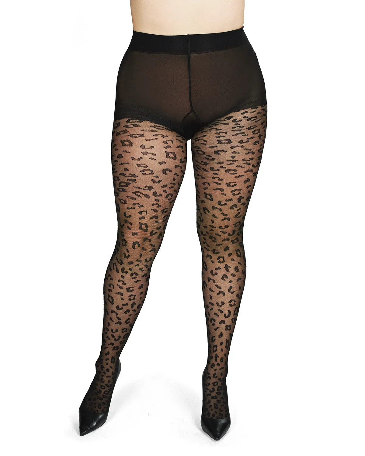 Women's Leopard Print Sheer Nylon Tights