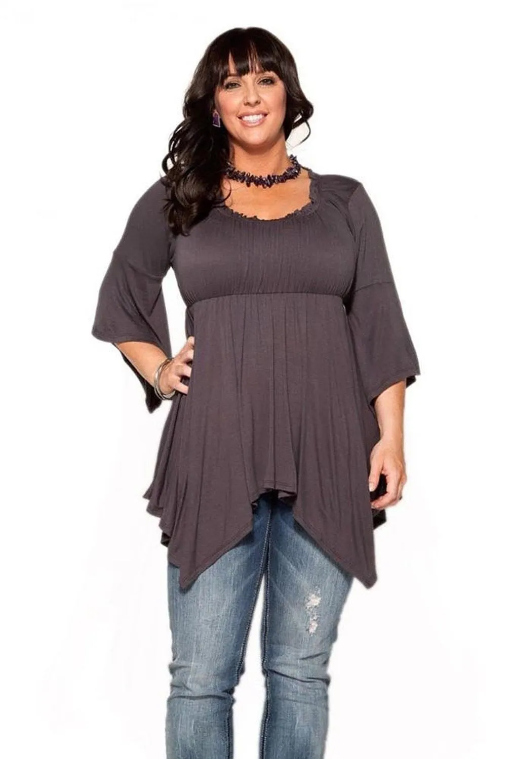 Womens Plus Size Asymmetric Wench Style Fashion Blouse